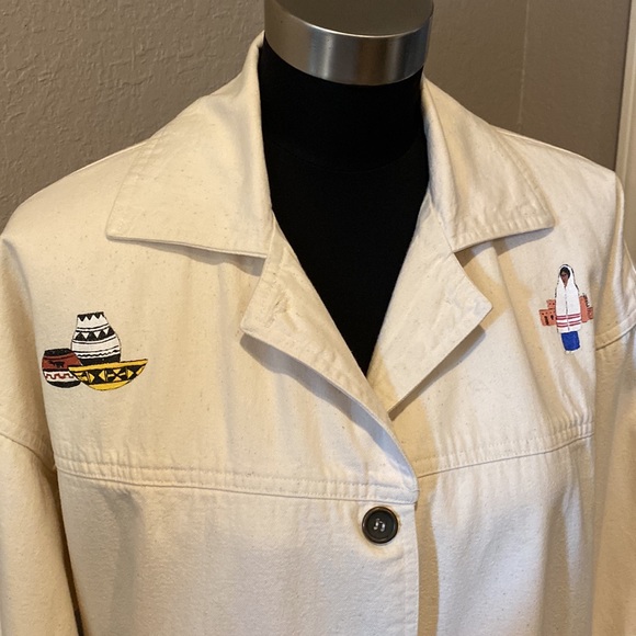 VTG Western Hand Painted Duster Coat Unique 80’s Cowgirl Yellowstone Beth Dutton - Picture 6 of 16